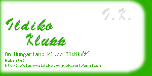 ildiko klupp business card